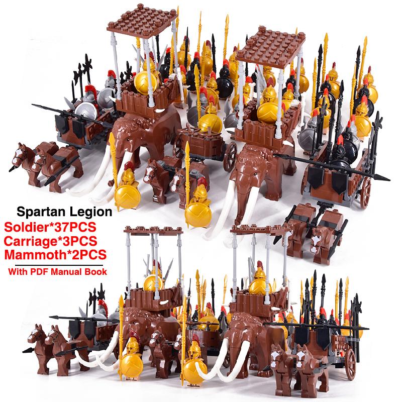 Medieval Age Castle Knights Spartan Warriors Crusader Roman Legion Infantry War Horse Chariot Building Bricks Blocks Figures Toy