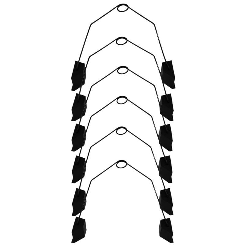 Six-Piece Billiards Pocket Reducers Set for Shot-Placement Practice, with Removable Wire-Frame Inserts Serving Every Opening Across a Pool Table