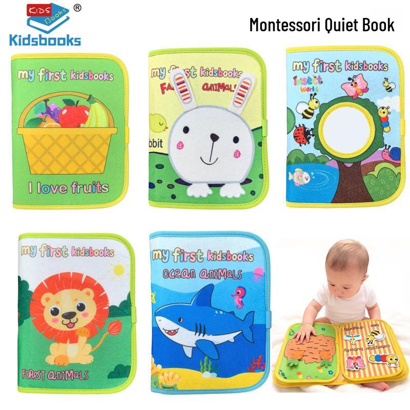 Baby Soothing Cloth Book: Tear-Resistant, Velcro-Closure, Montessori Early Education Toy for Infants & Toddlers
