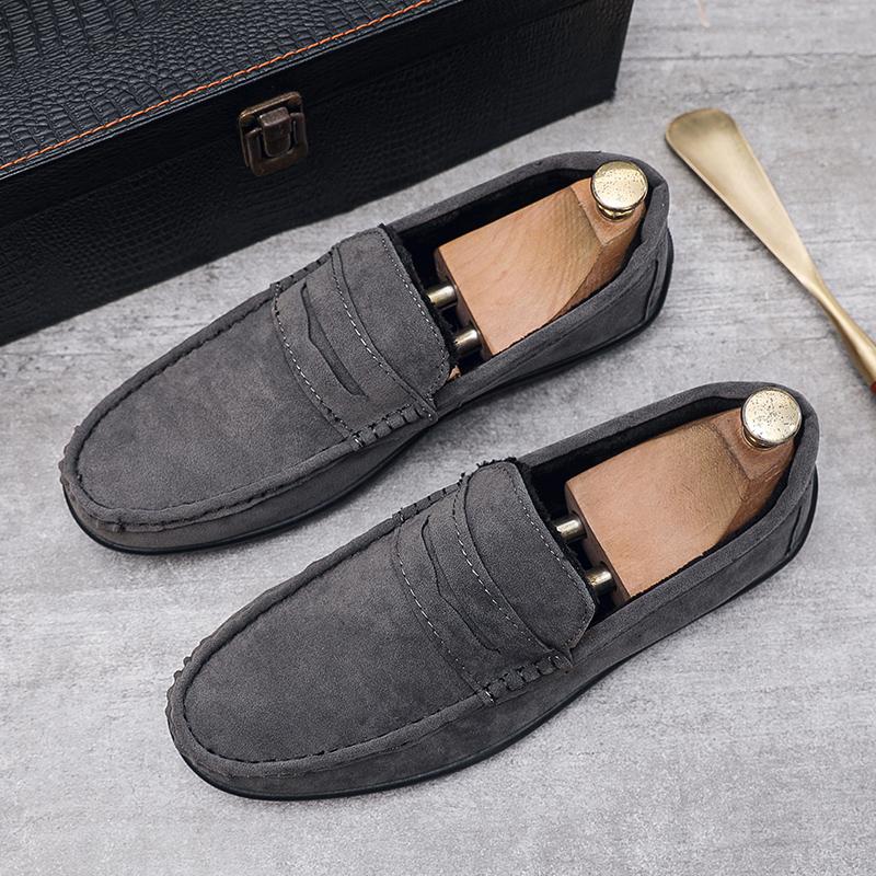 

Suede Men Casual Shoes Winter Plush Warm Slip-on Mens Driving Shoes Luxury Brand Comfort Men Loafers Mens Lazy Shoes Moccasins 39