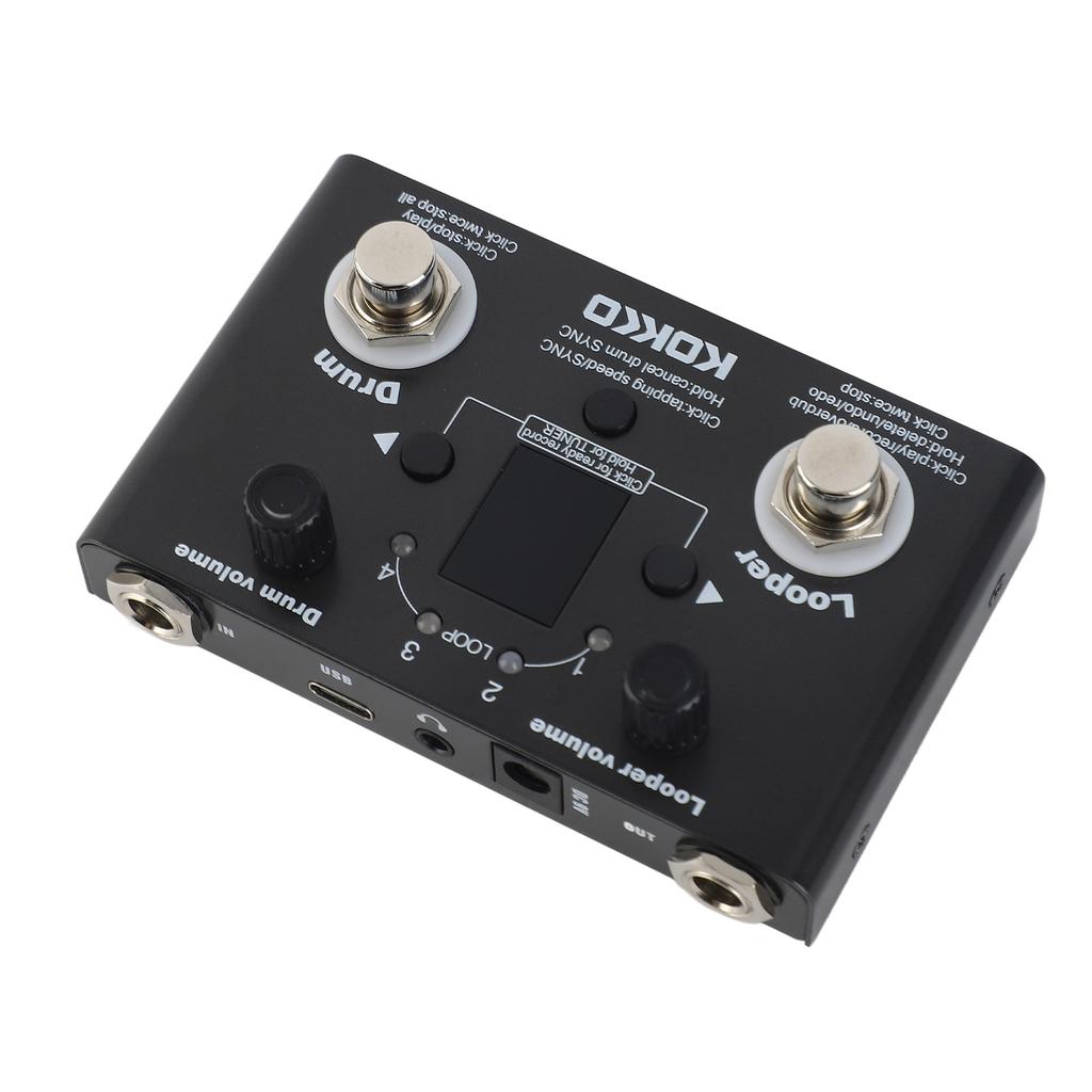 Multifunctional Drum Looper Effect Pedal Tuner BT Page Turner Phrase Loop Recording Drum Machine Effect Compact Pedal