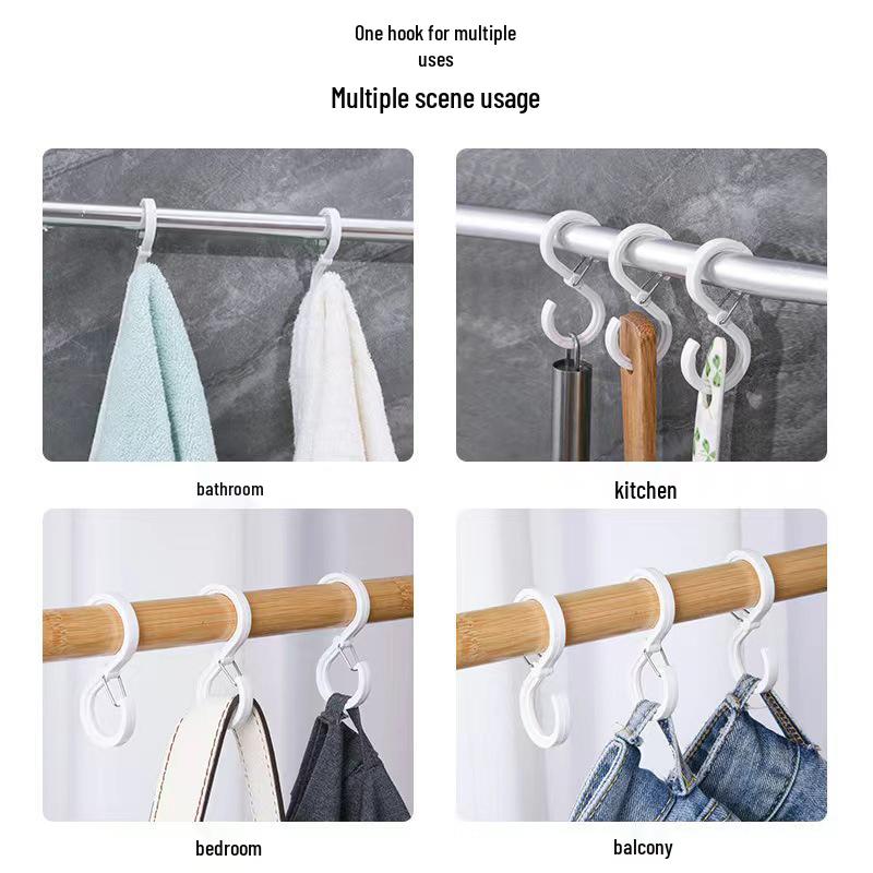 Multifunctional S-shaped Plastic Hook for Kitchen & Bathroom Wardrobes