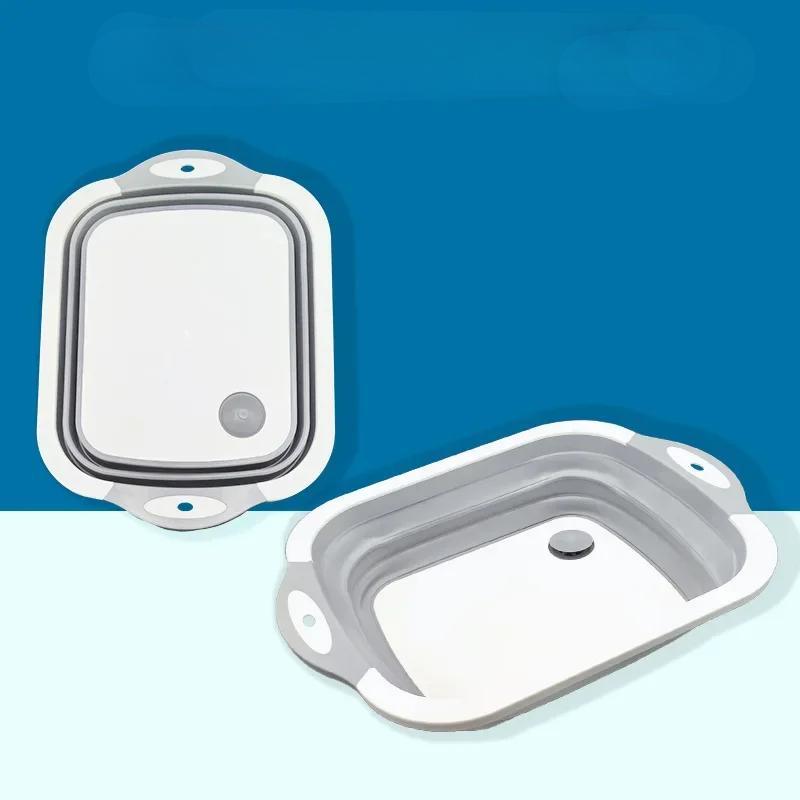 Household Folding Wash Basin Portable Sink Foot Bucket Washbasin Plastic Foldable Basin Travel Outdoor Camp Basins