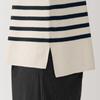 MUJI Washable Milan Rib Knit XXL Women's Half-Zip Sweater, BA1OZA4A, Off-White Striped, Women's