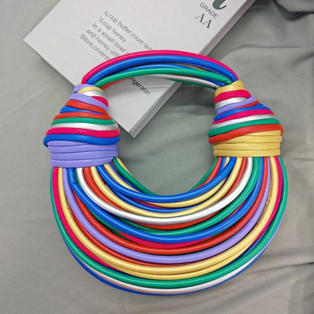 Fashion Handbag Bag Women'S High-End Niche Design Personalized Woven Noodle Bag Messenger Bag Women'S Tide