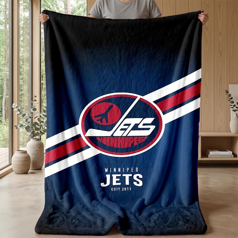 Coperta in Flanella Stampata con Logo Hockey Calda e Confortevole, Amica della Pelle, per Divano, Letto, Uso Quotidiano Indoor
