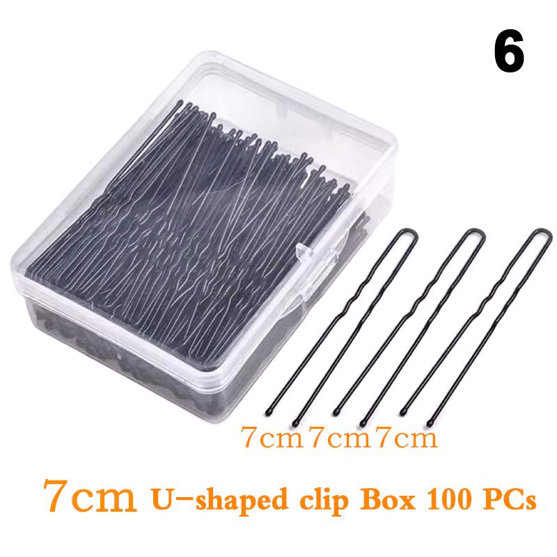 50/100Pcs Black Straight Line Hair Clip U-Shaped Needle Lady Hairpins Curly Wavy Grips Women Bobby Pins Styling Hair Accessories