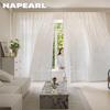 1PC NAPEARL French Jacquard White Translucent Sheer Curtain Comfortable Tulle for Living Room Bedroom Balcony Window Home Decor