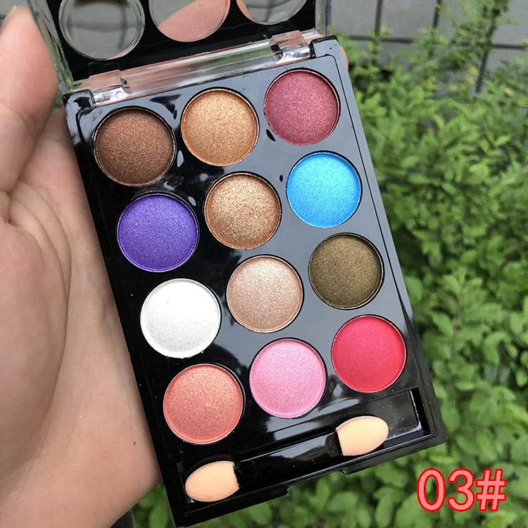 Xibei June 1 Stage Makeup: 12-Color Student Eyeshadow Palette with Pearlescent and Glitter Finish