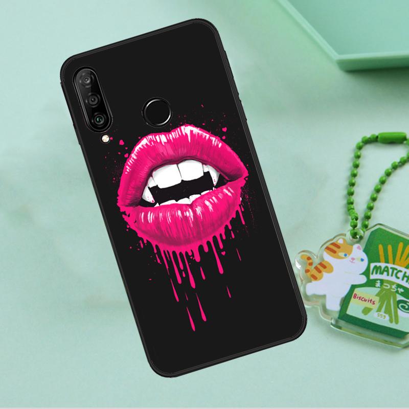 Sexy Vampire Lips For Huawei Nova 10 9 SE 5T 12s 12i 11i Y91 Y90 Y60 Y70 Y72 Y61 P20 P40 P30 Lite P60 Pro Case