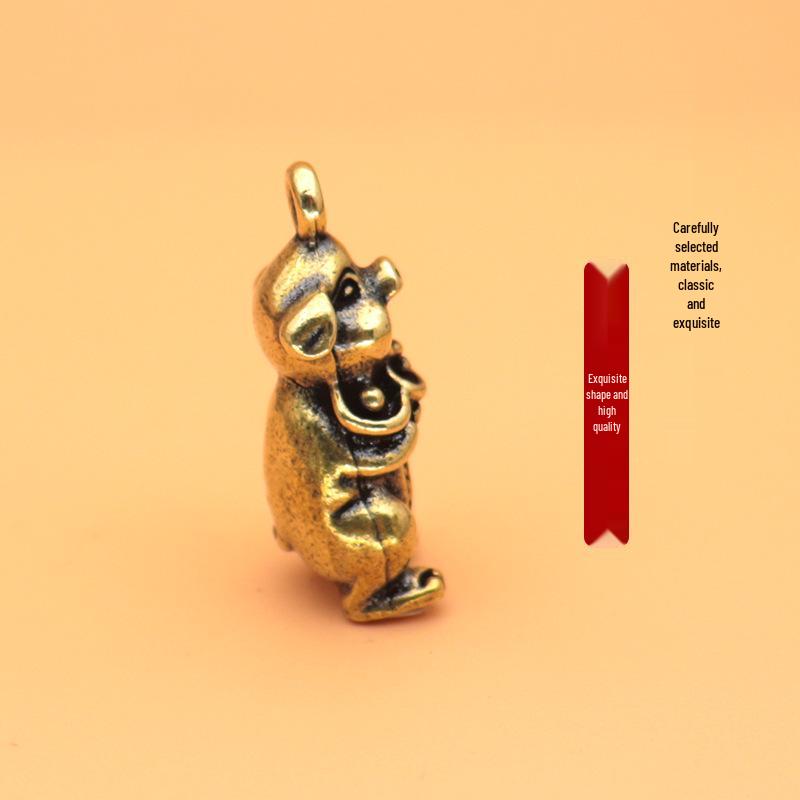 Retro Brass Pig Zodiac Keychain - Cultural & Creative Gift