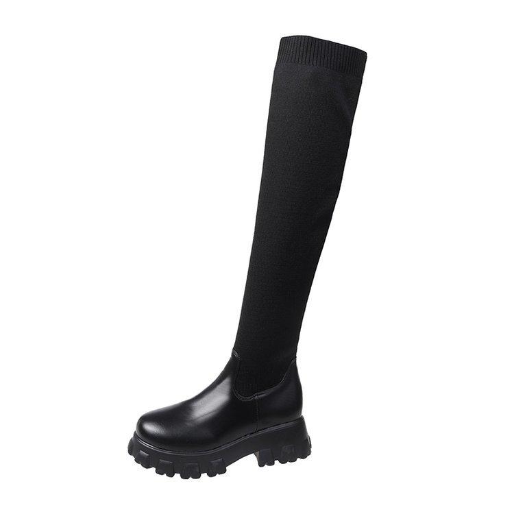 Size 36-43, large size women's shoes 41 fat feet Korean version thick-soled over-knee elastic boots women's ins tide elastic thin boots 42
