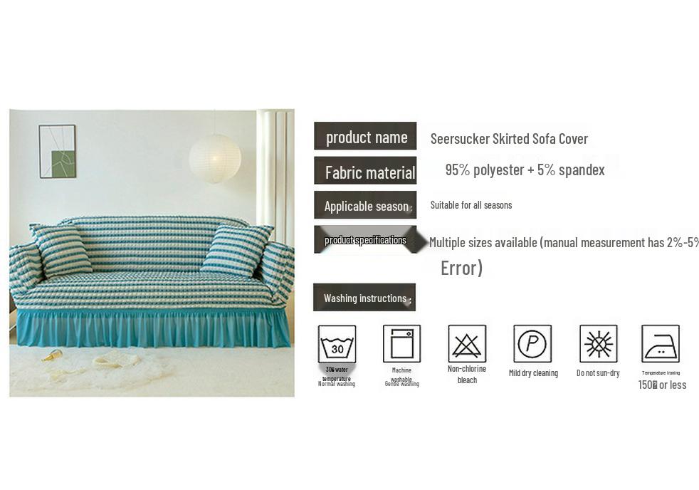 Anti-Slip Lace Gauze Sofa Cover - Thickened, Dustproof, All-Season Protection