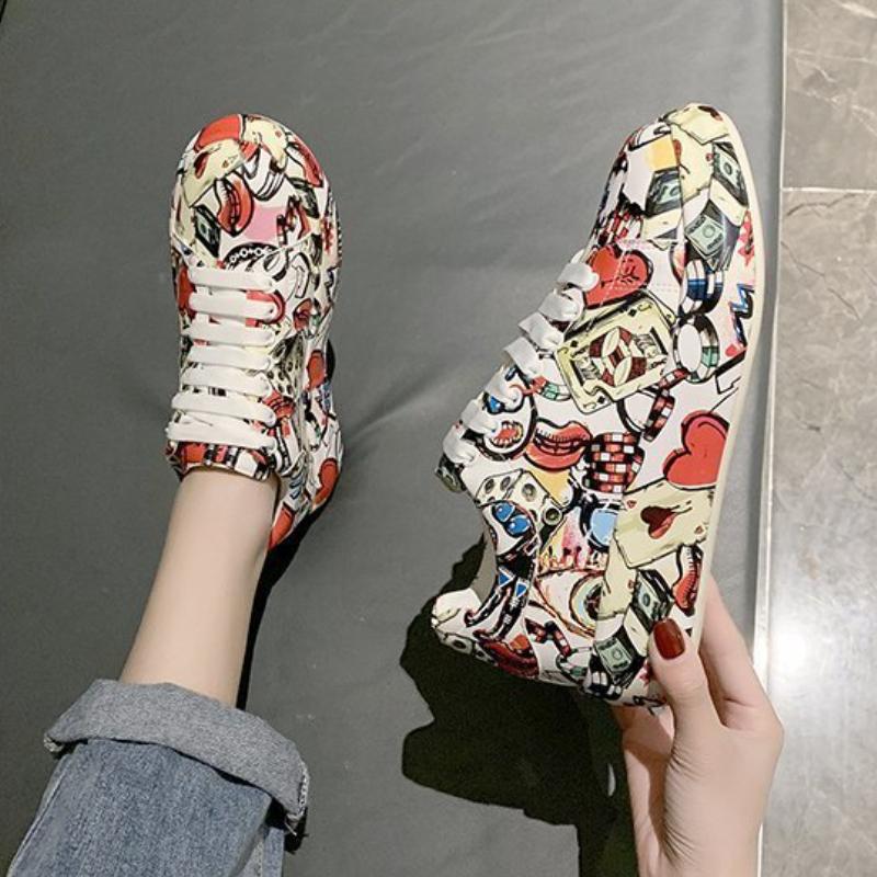 European and American Sports Shoes 2024 Autumn New Round Toe Thick Sole Tie Up Sports Casual Women's Shoes Zapatos De Mujer Traf