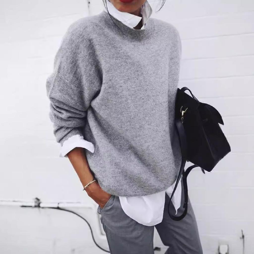 Pull-over tricoté à manches longues pour femme automne et hiver 2025
