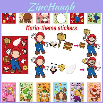 Super Mario Cartoon Sticker Lustige und interaktive Puzzle-Sticker für die Eltern-Kind-Bindung