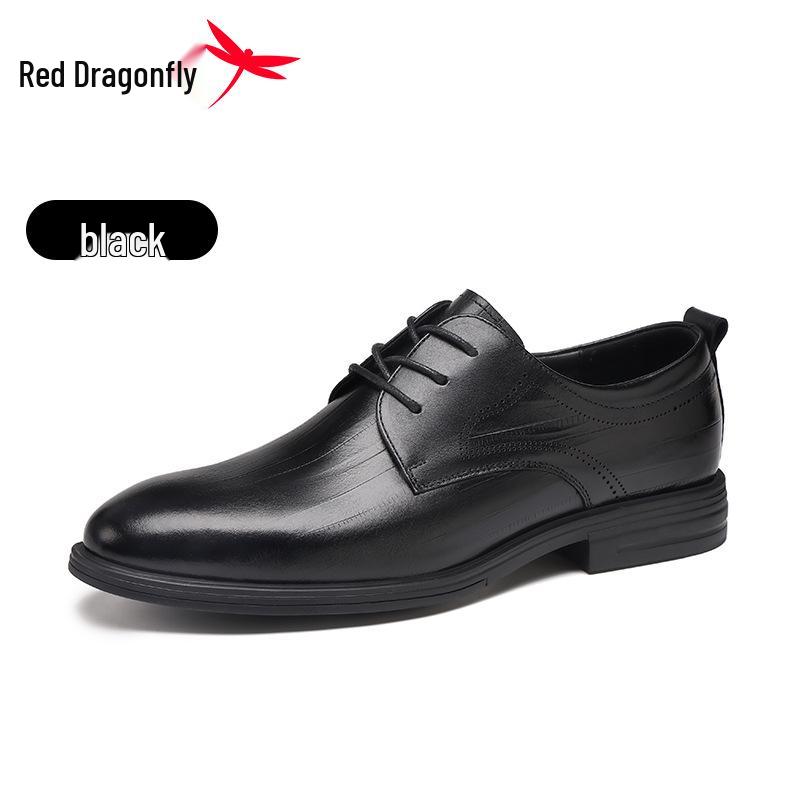 Red Dragonfly Men s Genuine Leather Pointed Toe Derby Shoes for Weddings & Business 40