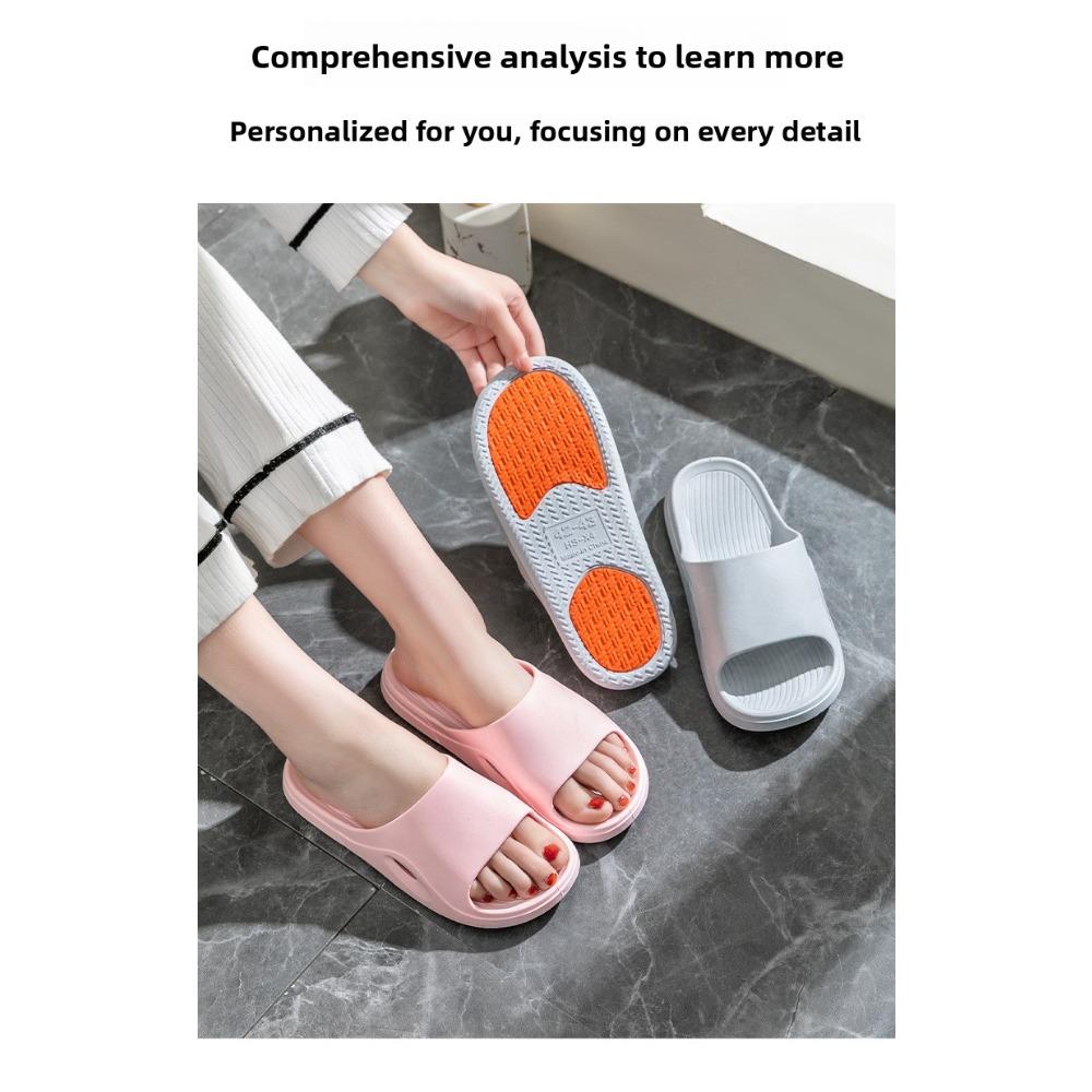 Summer Non-Slip PVC Slippers, Quick Dry Flat Bathroom Indoor Outdoor Shoes for Pregnant Women and Parents