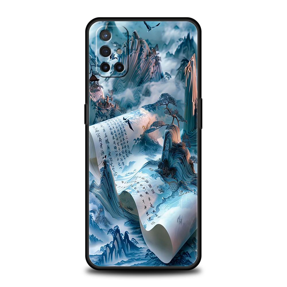 Phone Case For Oneplus 13R 12R 13 12 10T 10R Nord N100 N200 N10 10 9 9R 9RT CE 2 Z Pro Soft TPU Chinese Architecture Landscape