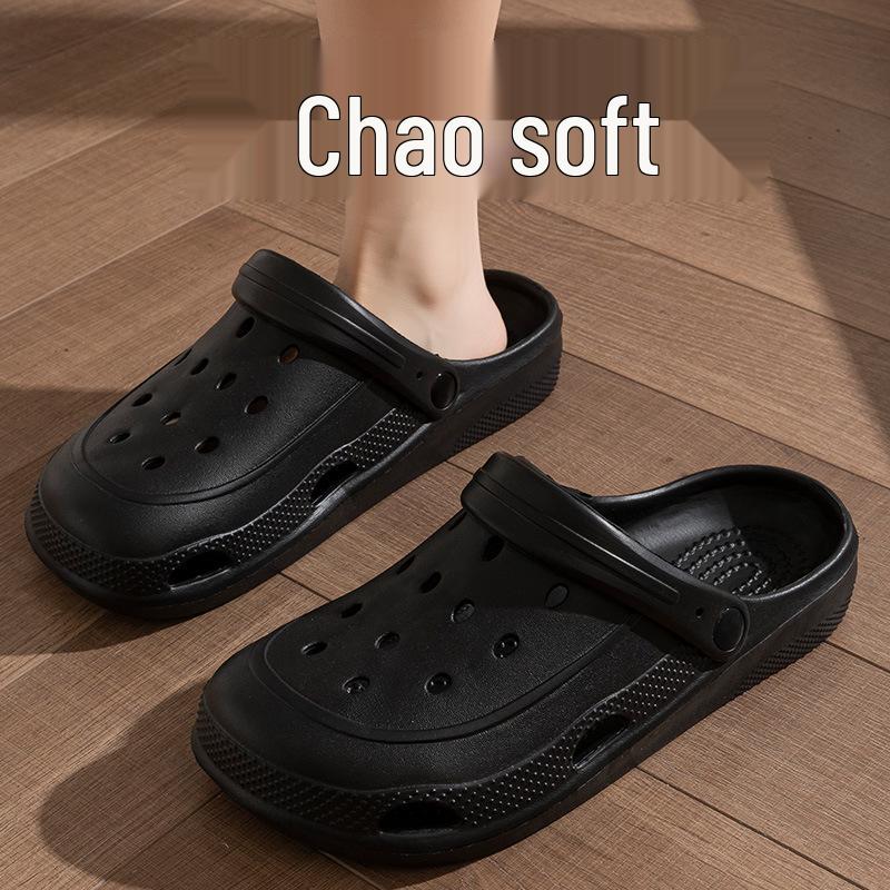 Sandalias de Playa EVA de Verano para Mujer - Zapatillas Antideslizantes Net Red Baotou Medio Paquete.