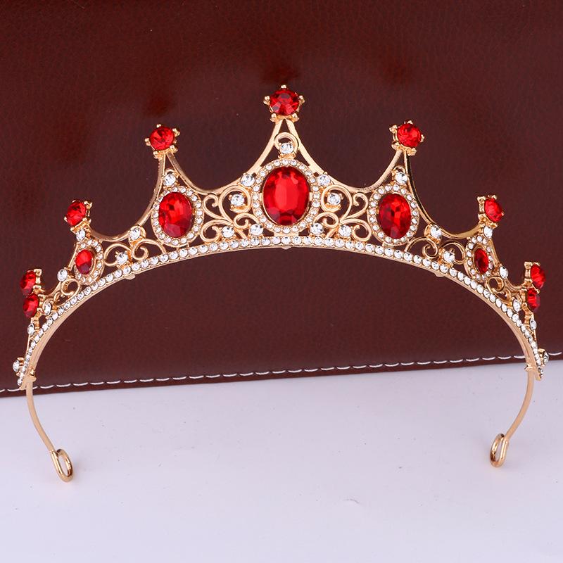 Retro Crown Baroque Bride Crown Tiara Princess Stage Performance Headband Birthday Girl Tiara Hair Accessories