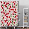 Red Cherry Shower Curtain Watercolor Aesthetic Shower Curtains For Bathroom Fruits Bath Bathroom Curtain Decor Spring Shower