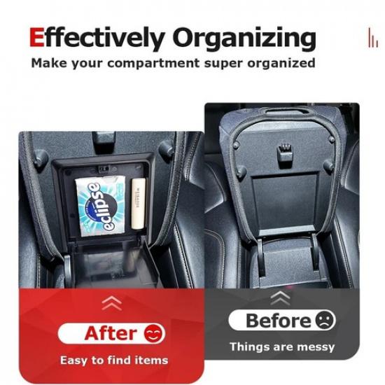 Fits 21-24 Ford Bronco Center Console Armrest Hidden Organizer Tray Storage Box