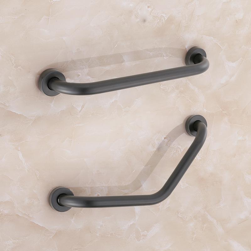 Gunmetal Grey Stainless Steel Anti-Slip Corner Grab Bar for Elderly