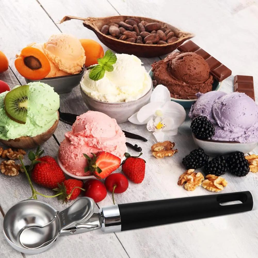 Press Trigger Design Ice Cream Scoop Non-stick Ice Cream Digger  Easy Demoulding