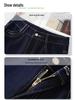 Denim Blue High-Waisted Slimming Wide-Leg Jeans, Floor-Length Straight-Leg Women's 2025 Spring Casual Pants