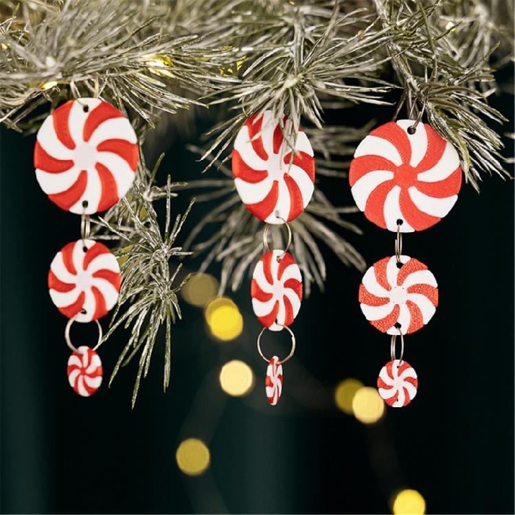 30Pcs Christmas Candy Hanging Embellishments Sweet Candy Pendant Stylish Christmas Tree Adornment