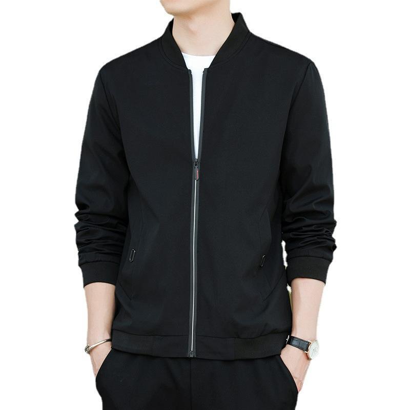 Danmo Spring Autumn Men's Casual Jacket Zipper Thin Coat Stand-Collar Outwear