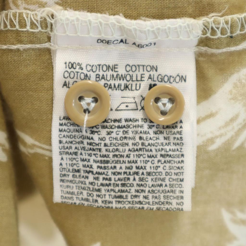 DIESEL Bird Pattern Short sleeve Cotton shirt M Khaki beige Men's Used