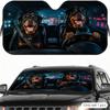 Rottweiler Road Trip Duo Sun Visor Car Sun Shade Front Windshield Coverings Blocker Auto Protector Window Visor Screen Cover