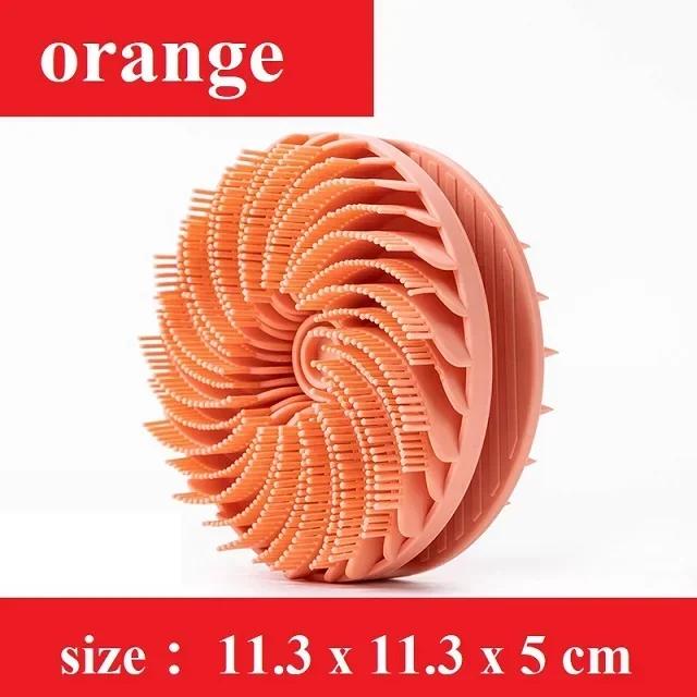 Silicone Body Scrubber, Shower Scrubber, 2 in 1 Exfoliating Shower Scrubber, Body Scrub Brush Scalp Brush Scalp Massager Shampoo оранжевый