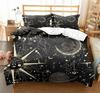 Black Sun Moon Star Bedding Set Bohemian Totem Line Duvet Cover Pillowcases Bedlinen Adults Bedclothes Twin Full Queen King Size