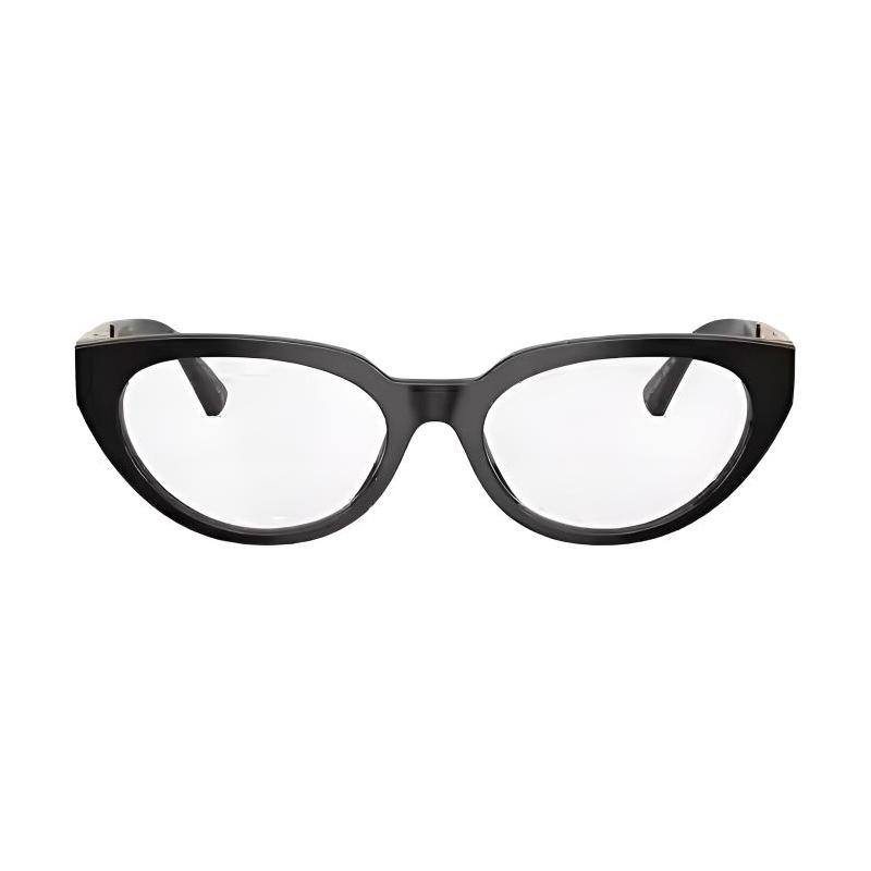 Versace Greca Elegant and Simple Acetate Cat Eye Optical Glasses Unisex Couple Style O3383F-OGB154-ONUL-Black+Gold 54-Glasses Case