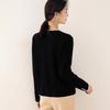 TUHUANG Women's Pure Wool Color-block Knit Cardigan