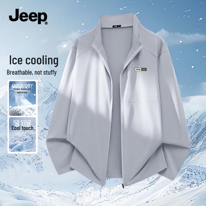 JEEP Men s UPF50+ Ice Silk Sun Protection Jacket L