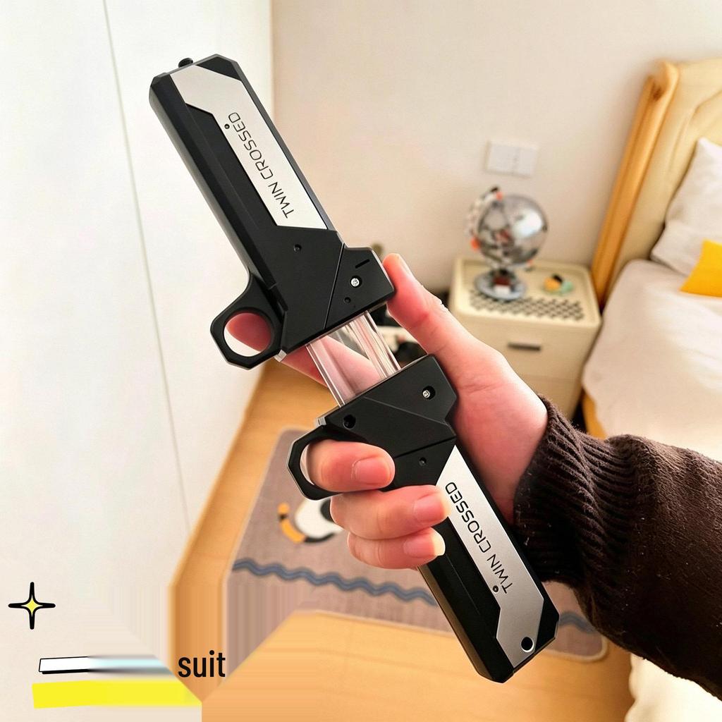 Dual-Wield Luminous Lightsaber Toy for Children - Retractable Double-Bladed Sword for Boys