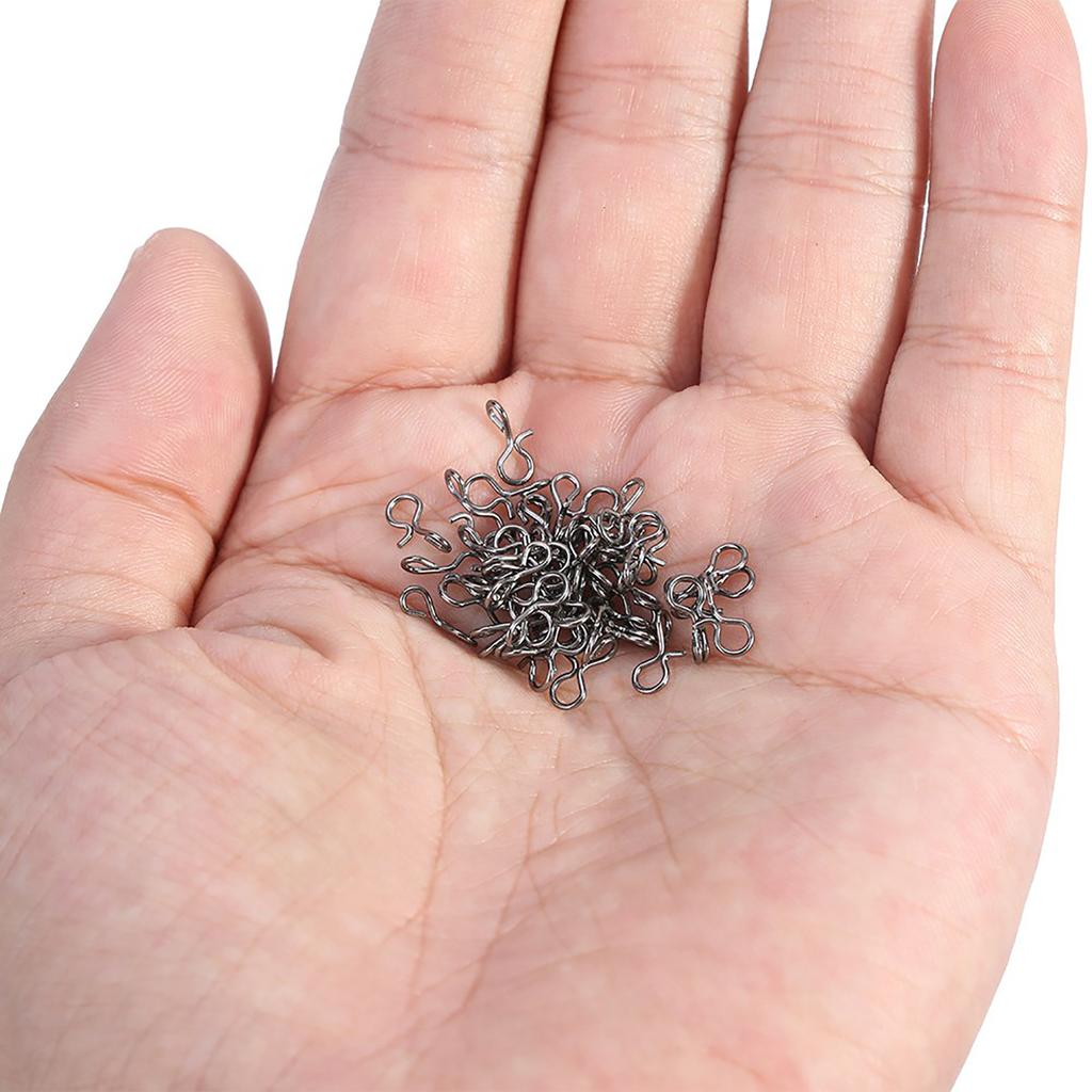 Černá nerezová ocel Muškařský háček Nástraha Karabinka Pohodlná výměna Rybářské karabinky (S)