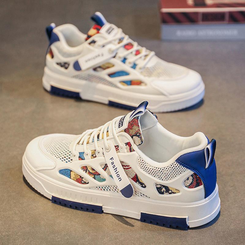 Men'S Shoes Breathable Mesh Shoes Casual Board Shoes Student Soft-Soled Sports Heightening White Shoes