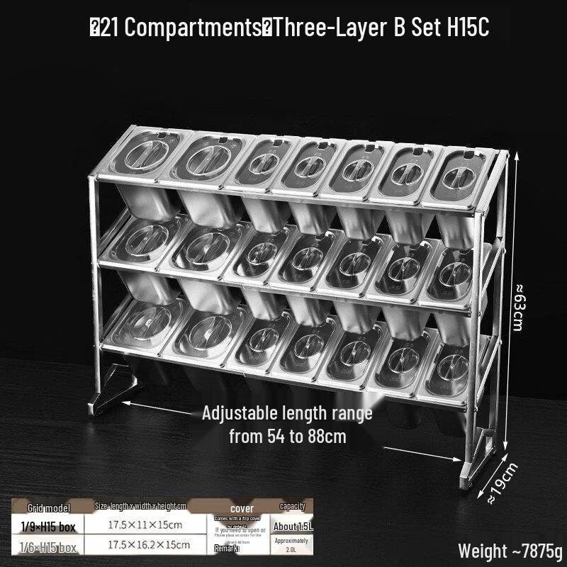 Zhebu Stainless Steel Multi-Compartment Ingredient & Seasoning Box