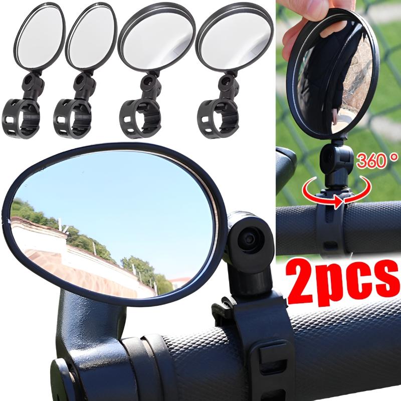 2/1pcs Bicycle Rearview Mirror Adjustable Rotate Auxiliary Handlebar Mount Wide-Angle Convex Cycling Rear View Mirrors Accesso