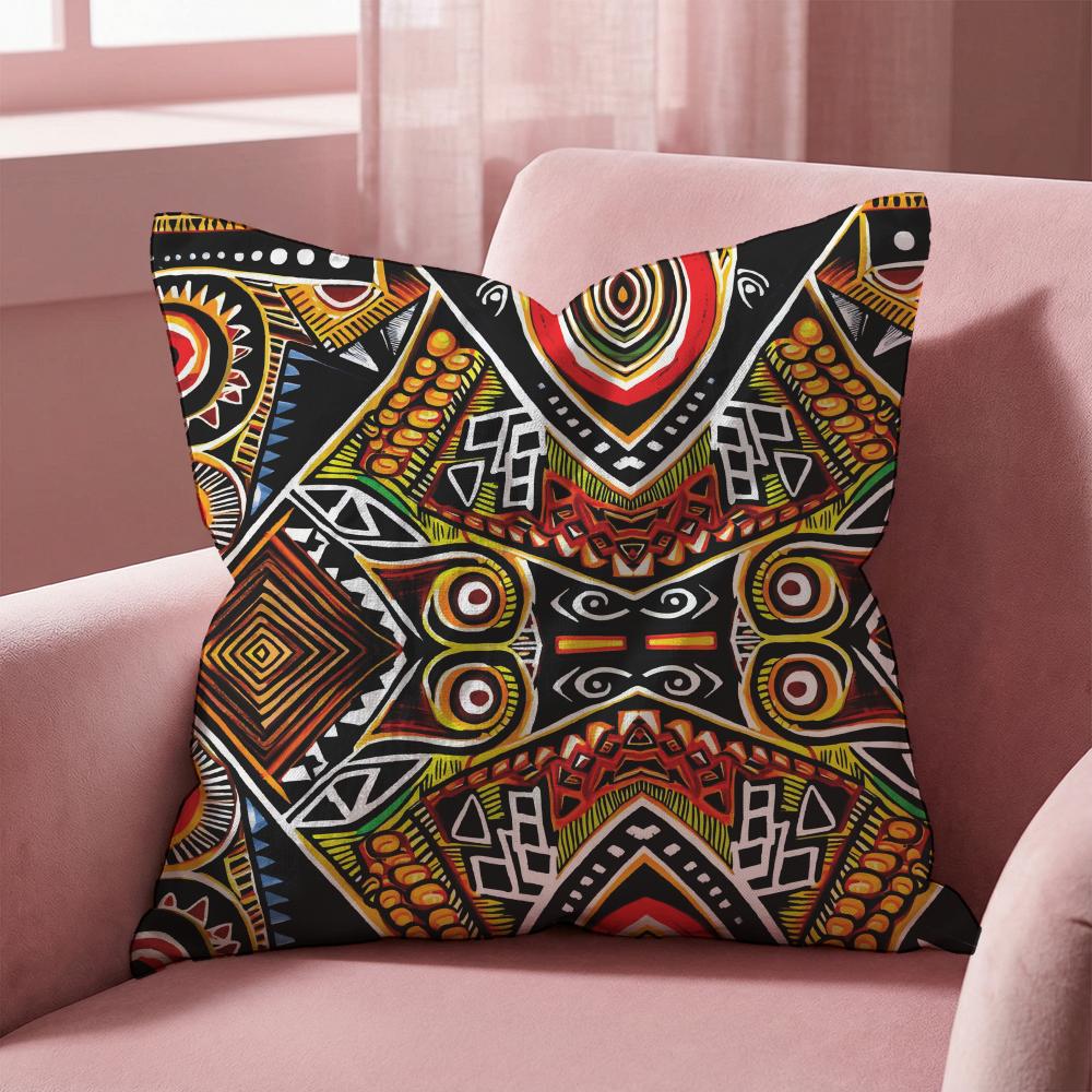 Afrykański Plemienny Etniczny Wzór Poszewka na Poduszkę Wielofunkcyjna Poszewka na Poduszkę do Domu i Samochodu - Dwustronna, Miękka i Trwała do Codziennego Użytku