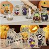 5pcs Halloween Linen Bun Storage Bag Halloween Pattern Candy Gift Packaging Bag Linen Drawstring Bag
