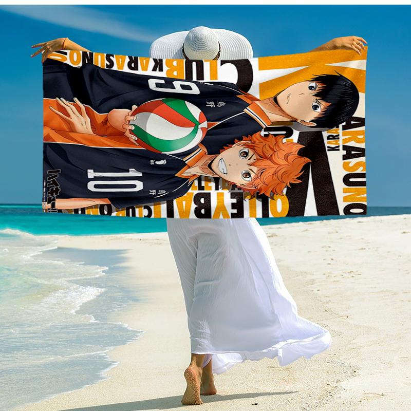 Ultra-Soft Beach Towel with Haikyu Theme,Ideal for Pool - Camping, Diving - Perfect Travel Essential, Vibrant Beach Towel.