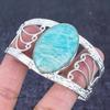 Amazonite Gemstone 925 Sterling Silver Cuff Bangle Adjustable
