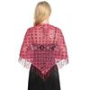 Hollow Triangle Sequin Lace Shawl Bridal Wedding Women Luxury Party Wrap Female Shiny Glitter Stole Club Scarf with Tassel