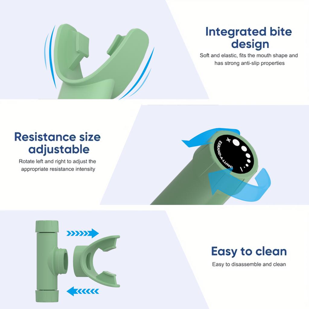Dechový trenažér Plicní respirátor Fitness vybavení Silikonový dýchací trénink Nástroj pro venkovní exspirační cvičení